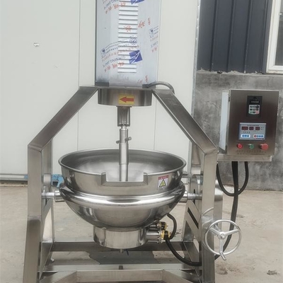 500 Liter automatischer industrieller Neigungsgasdampf elektrischer Heizmantel Mischkessel mit Mischer